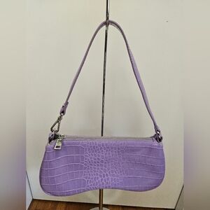 JW PEI Purple Croc-Textured Shoulder Bag